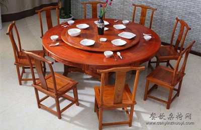 中式實木飯館餐桌椅