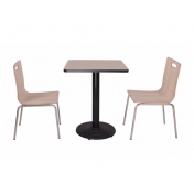 鋼木快餐家具，兩人位桌椅