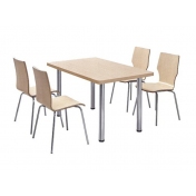 飯堂鋼木桌椅 ZY-GM064