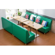 綠色油蠟皮革沙發餐桌組合