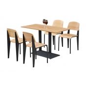 鋼木食堂桌椅 FT087