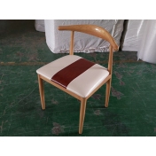 坐墊拼色鐵藝木紋牛角椅子