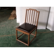 茶馬天下鐵藝木紋中式餐椅