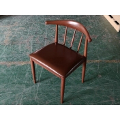 升級款鐵藝木紋牛角椅實拍