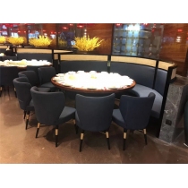 粵菜館弧形卡座沙發餐桌椅