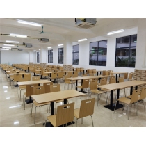 學校食堂分體鋼木桌椅案例