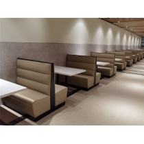 中式飯店卡座沙發桌子案例